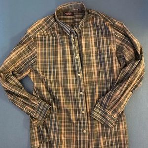 Roundtree & Yorke Plaid Long Sleeve Shirt Large L